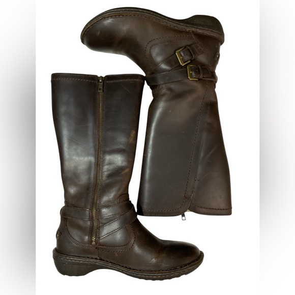 UGG Rosen Shearling Riding Boots - Brown Leather - Women’s Size 6 - Picture 4 of 12